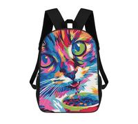 sinyumoney Mochilas Infantiles Impresas En 3D Vibrant Cat Mochila Escolar Infantil Linda Mochila Informal Para Exteriores Para Niños Estudiantes De Secundaria 17inch