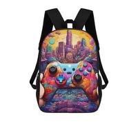 sinyumoney Mochilas Infantiles Impresas En 3D Vibrant Cityscape Controller Artwork -1 Mochilas Escolares Para Niños Y Niñas Mochilas De Viaje Bolsas Para Libros Para La Escuela O Viajes 17inch