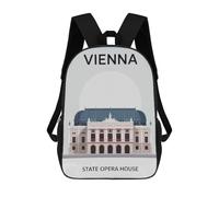 sinyumoney Mochilas Infantiles Impresas En 3D Vienna State Opera House Mochila Escolar Infantil Linda Mochila Informal Para Exteriores Para Niños Estudiantes De Secundaria 17inch