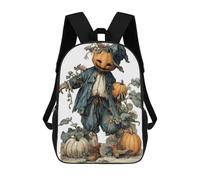 sinyumoney Mochilas Infantiles Impresas En 3D Vintage Halloween Pumpkin Scarecrow Illustration Mochilas Para Libros Para Niños Y Niñas Mochila Escolar Infantil Con Bolsillos Grandes Para Niños 17inch