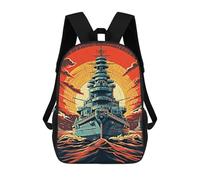 sinyumoney Mochilas Infantiles Impresas En 3D Vintage Warships Mochilas Escolares Para Niños Y Niñas Mochilas De Viaje Bolsas Para Libros Para La Escuela O Viajes 17inch