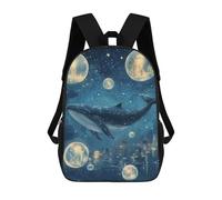 sinyumoney Mochilas Infantiles Impresas En 3D Whale Dreams in City Lights Mochilas Mochilas De Moda Casual Mochila De Día Bonitas Bolsas De Viaje Mochila Casual Para Exteriores Para Niño Y Niña