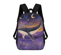 sinyumoney Mochilas Infantiles Impresas En 3D Whale in Starry Night Mochilas Mochilas De Moda Casual Mochila De Día Bonitas Bolsas De Viaje Mochila Casual Para Exteriores Para Niño Y Niña