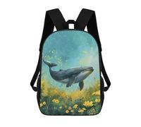 sinyumoney Mochilas Infantiles Impresas En 3D Whale in Yellow Flowers Mochilas Mochilas De Moda Casual Mochila De Día Bonitas Bolsas De Viaje Mochila Casual Para Exteriores Para Niño Y Niña