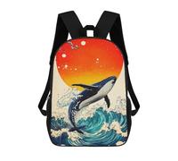 sinyumoney Mochilas Infantiles Impresas En 3D Whale Ocean Waves Sunset Mochila Escolar Infantil Linda Mochila Informal Para Exteriores Para Niños Estudiantes De Secundaria 17inch