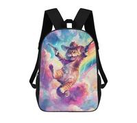 sinyumoney Mochilas Infantiles Impresas En 3D Whimsical Cowboy Cat Guns Mochila Escolar Infantil Linda Mochila Informal Para Exteriores Para Niños Estudiantes De Secundaria 17inch