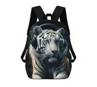 sinyumoney Mochilas Infantiles Impresas En 3D White Tiger with Headphones Mochila Escolar Infantil Linda Mochila Informal Para Exteriores Para Niños Estudiantes De Secundaria 17inch