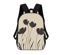 sinyumoney Mochilas Infantiles Impresas En 3D Wildflowers Mid Century Black Mochilas Mochilas De Moda Casual Mochila De Día Bonitas Bolsas De Viaje Mochila Casual Para Exteriores Para Niño Y Niña