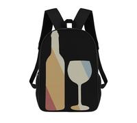 sinyumoney Mochilas Infantiles Impresas En 3D Wine Retro Vintage Mochila Escolar Infantil Linda Mochila Informal Para Exteriores Para Niños Estudiantes De Secundaria 17inch