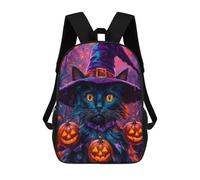 sinyumoney Mochilas Infantiles Impresas En 3D Witch Cat Mochila Escolar Infantil Linda Mochila Informal Para Exteriores Para Niños Estudiantes De Secundaria 17inch