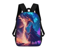 sinyumoney Mochilas Infantiles Impresas En 3D Wizard Vs Dragon Epic Battle Mochila Escolar Infantil Linda Mochila Informal Para Exteriores Para Niños Estudiantes De Secundaria 17inch