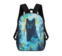 sinyumoney Mochilas Infantiles Impresas En 3D Wolf Forest Animal Mochila Escolar Infantil Linda Mochila Informal Para Exteriores Para Niños Estudiantes De Secundaria 17inch