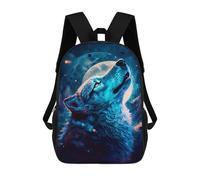 sinyumoney Mochilas Infantiles Impresas En 3D Wolf Howling at Moon -1 Mochila Escolar Infantil Linda Mochila Informal Para Exteriores Para Niños Estudiantes De Secundaria 17inch