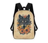 sinyumoney Mochilas Infantiles Impresas En 3D Wolf in Flowers Mochilas Mochilas De Moda Casual Mochila De Día Bonitas Bolsas De Viaje Mochila Casual Para Exteriores Para Niño Y Niña