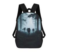 sinyumoney Mochilas Infantiles Impresas En 3D Wolf Pack in Foggy Forest Mochilas Escolares Para Niños Y Niñas Mochilas De Viaje Bolsas Para Libros Para La Escuela O Viajes 17inch