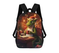 sinyumoney Mochilas Infantiles Impresas En 3D Xmas Dragon Tea Mochilas Para Libros Para Niños Y Niñas Mochila Escolar Infantil Con Bolsillos Grandes Para Niños 17inch