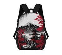 sinyumoney Mochilas Japanese Architecture Ink Mochila Escolar Para Niños Mochila Escolar Impresa En 3D Para Niños Estudiantes De Primaria Y Secundaria 17inch