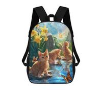 sinyumoney Mochilas Kittens And Butterflies Mochila Escolar Para Niños Mochila Escolar Impresa En 3D Para Niños Estudiantes De Primaria Y Secundaria 17inch