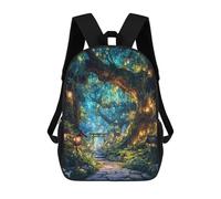 sinyumoney Mochilas Lantern Path of The Spirit Grove Mochila Escolar Para Niños Mochila Escolar Impresa En 3D Para Niños Estudiantes De Primaria Y Secundaria 17inch