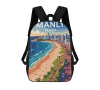 sinyumoney Mochilas Manly Beach Cityscape Mochila Escolar Para Niños Mochila Escolar Impresa En 3D Para Niños Estudiantes De Primaria Y Secundaria 17inch