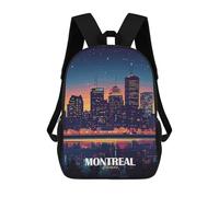 sinyumoney Mochilas Montreal Canada Skyline at Night Mochila Escolar Para Niños Mochila Escolar Impresa En 3D Para Niños Estudiantes De Primaria Y Secundaria 17inch