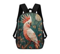 sinyumoney Mochilas Moonlit Cockatoo Mochila Escolar Para Niños Mochila Escolar Impresa En 3D Para Niños Estudiantes De Primaria Y Secundaria 17inch