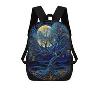 sinyumoney Mochilas Moonlit Tree of Life Illustration Mochila Escolar Para Niños Mochila Escolar Impresa En 3D Para Niños Estudiantes De Primaria Y Secundaria 17inch
