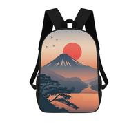 sinyumoney Mochilas Mount Fuji Sunset Illustration Mochila Escolar Para Niños Mochila Escolar Impresa En 3D Para Niños Estudiantes De Primaria Y Secundaria 17inch