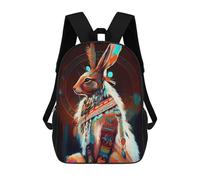 sinyumoney Mochilas Native American Rabbit Spirit Mochila Escolar Para Niños Mochila Escolar Impresa En 3D Para Niños Estudiantes De Primaria Y Secundaria 17inch