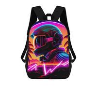 sinyumoney Mochilas Neon Astronaut Sunset Mochila Escolar Para Niños Mochila Escolar Impresa En 3D Para Niños Estudiantes De Primaria Y Secundaria 17inch