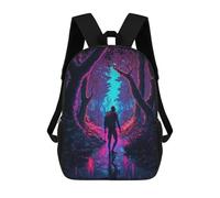 sinyumoney Mochilas Neon Forest Journey Mochila Escolar Para Niños Mochila Escolar Impresa En 3D Para Niños Estudiantes De Primaria Y Secundaria 17inch