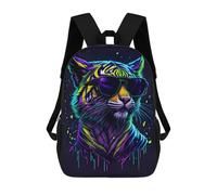 sinyumoney Mochilas Neon Tiger Sunglasses Art Mochila Escolar Para Niños Mochila Escolar Impresa En 3D Para Niños Estudiantes De Primaria Y Secundaria 17inch