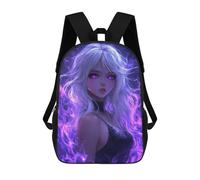 sinyumoney Mochilas Para Niños 17inch Mochila Anime Girl with Purple Flames Mochila Impresa En 3D Para La Escuela Mochila De Moda Mochilas De Viaje Mochilas Escolares Para La Escuela O Para Viajar