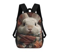 sinyumoney Mochilas Para Niños 17inch Mochila Autumnal Bunny with Plaid Scarf Mochila Impresa En 3D Para La Escuela Mochila De Moda Mochilas De Viaje Mochilas Escolares Para La Escuela O Para Viajar