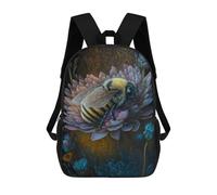 sinyumoney Mochilas Para Niños 17inch Mochila Bee on Flower Painting Mochila Impresa En 3D Para La Escuela Mochila De Moda Mochilas De Viaje Mochilas Escolares Para La Escuela O Para Viajar