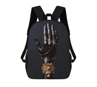 sinyumoney Mochilas Para Niños 17inch Mochila Black And Gold Jewel Hand1 Mochila Impresa En 3D Para La Escuela Mochila De Moda Mochilas De Viaje Mochilas Escolares Para La Escuela O Para Viajar