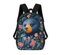 sinyumoney Mochilas Para Niños 17inch Mochila Blue Bear in Bloom Animal Mochila Impresa En 3D Para La Escuela Mochila De Moda Mochilas De Viaje Mochilas Escolares Para La Escuela O Para Viajar
