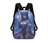 sinyumoney Mochilas Para Niños 17inch Mochila Blue-Haired Fantasy Princess Mochila Impresa En 3D Para La Escuela Mochila De Moda Mochilas De Viaje Mochilas Escolares Para La Escuela O Para Viajar
