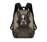 sinyumoney Mochilas Para Niños 17inch Mochila Boston Terrier Soldier Mochila Impresa En 3D Para La Escuela Mochila De Moda Mochilas De Viaje Mochilas Escolares Para La Escuela O Para Viajar