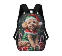 sinyumoney Mochilas Para Niños 17inch Mochila Christmas Poodle with Presents-5 Mochila Impresa En 3D Para La Escuela Mochila De Moda Mochilas De Viaje Mochilas Escolares Para La Escuela O Para Viajar