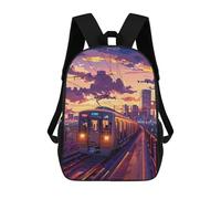 sinyumoney Mochilas Para Niños 17inch Mochila City Sunset Train Journey Mochila Impresa En 3D Para La Escuela Mochila De Moda Mochilas De Viaje Mochilas Escolares Para La Escuela O Para Viajar
