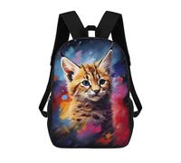 sinyumoney Mochilas Para Niños 17inch Mochila Colorful Cat Art Print Mochila Impresa En 3D Para La Escuela Mochila De Moda Mochilas De Viaje Mochilas Escolares Para La Escuela O Para Viajar