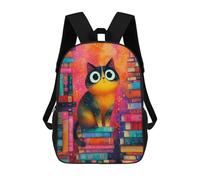 sinyumoney Mochilas Para Niños 17inch Mochila Colorful Cat Bookshelf Painting Mochila Impresa En 3D Para La Escuela Mochila De Moda Mochilas De Viaje Mochilas Escolares Para La Escuela O Para Viajar
