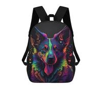 sinyumoney Mochilas Para Niños 17inch Mochila Colorful Neon Dog Art Print-1 Mochila Impresa En 3D Para La Escuela Mochila De Moda Mochilas De Viaje Mochilas Escolares Para La Escuela O Para Viajar