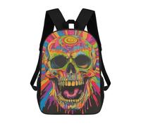 sinyumoney Mochilas Para Niños 17inch Mochila Colorful Skull Art Print Mochila Impresa En 3D Para La Escuela Mochila De Moda Mochilas De Viaje Mochilas Escolares Para La Escuela O Para Viajar