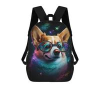 sinyumoney Mochilas Para Niños 17inch Mochila Cosmic Corgi Glasses Mochila Impresa En 3D Para La Escuela Mochila De Moda Mochilas De Viaje Mochilas Escolares Para La Escuela O Para Viajar