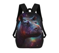 sinyumoney Mochilas Para Niños 17inch Mochila Cosmic Hippo Portrait Mochila Impresa En 3D Para La Escuela Mochila De Moda Mochilas De Viaje Mochilas Escolares Para La Escuela O Para Viajar