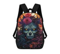 sinyumoney Mochilas Para Niños 17inch Mochila Day of The Dead Art Print-4 Mochila Impresa En 3D Para La Escuela Mochila De Moda Mochilas De Viaje Mochilas Escolares Para La Escuela O Para Viajar