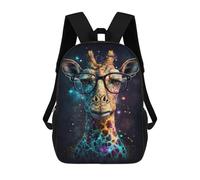 sinyumoney Mochilas Para Niños 17inch Mochila Giraffe with Glasses Art Print Mochila Impresa En 3D Para La Escuela Mochila De Moda Mochilas De Viaje Mochilas Escolares Para La Escuela O Para Viajar