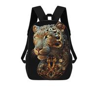 sinyumoney Mochilas Para Niños 17inch Mochila Leopard Golden Art Deco Mochila Impresa En 3D Para La Escuela Mochila De Moda Mochilas De Viaje Mochilas Escolares Para La Escuela O Para Viajar